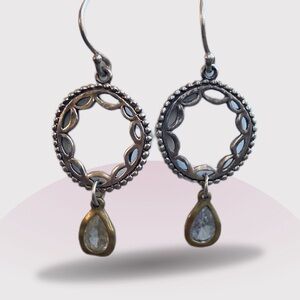 Silpada Silver and Gold Dangle CZ Earrings W2373